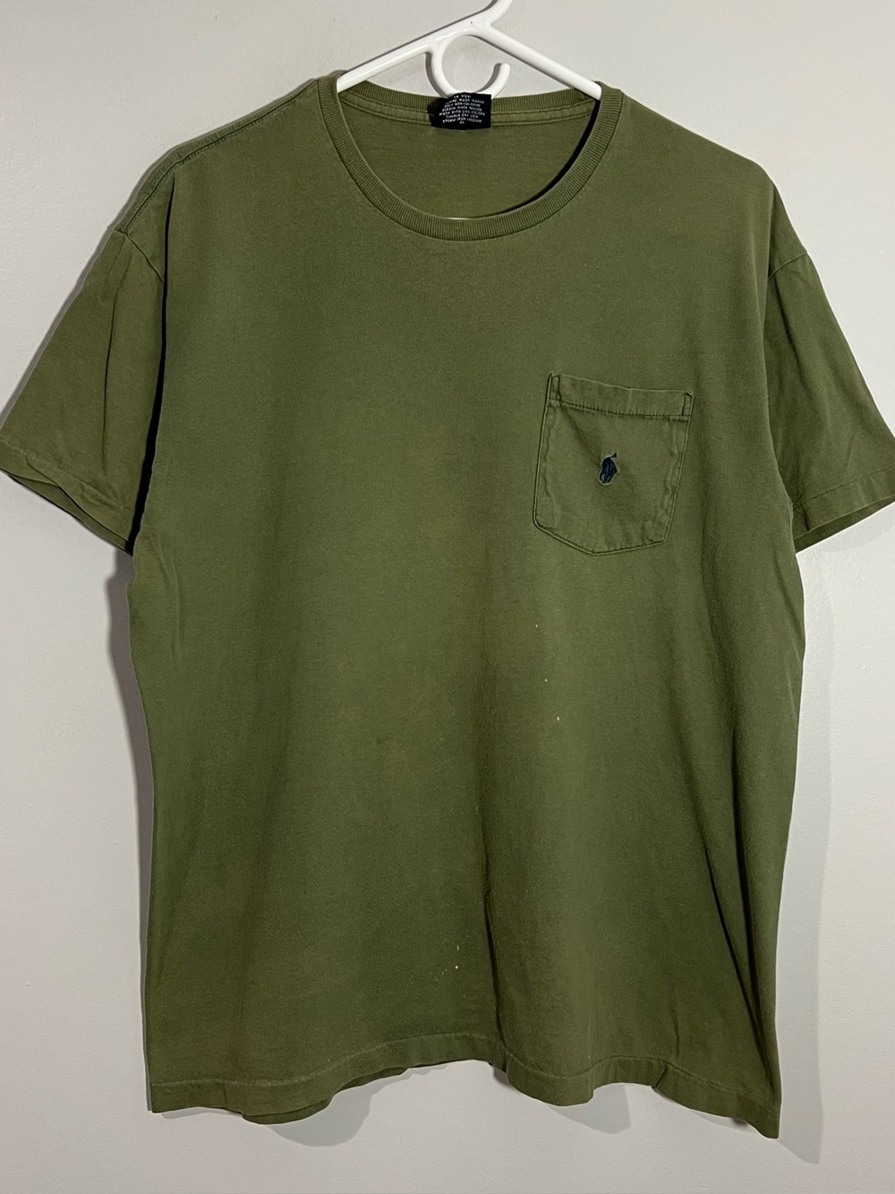 Vintage Polo Ralph Lauren Green Pocket Single Stitch T-Shirt Mens Medium